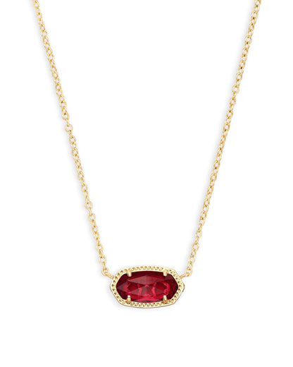 Kendra Scott Elisa Pendant Necklace - 14k Gold Plated Delicate Fashion Jewelry for Women GOLD - BERRY CLEAR GLASS