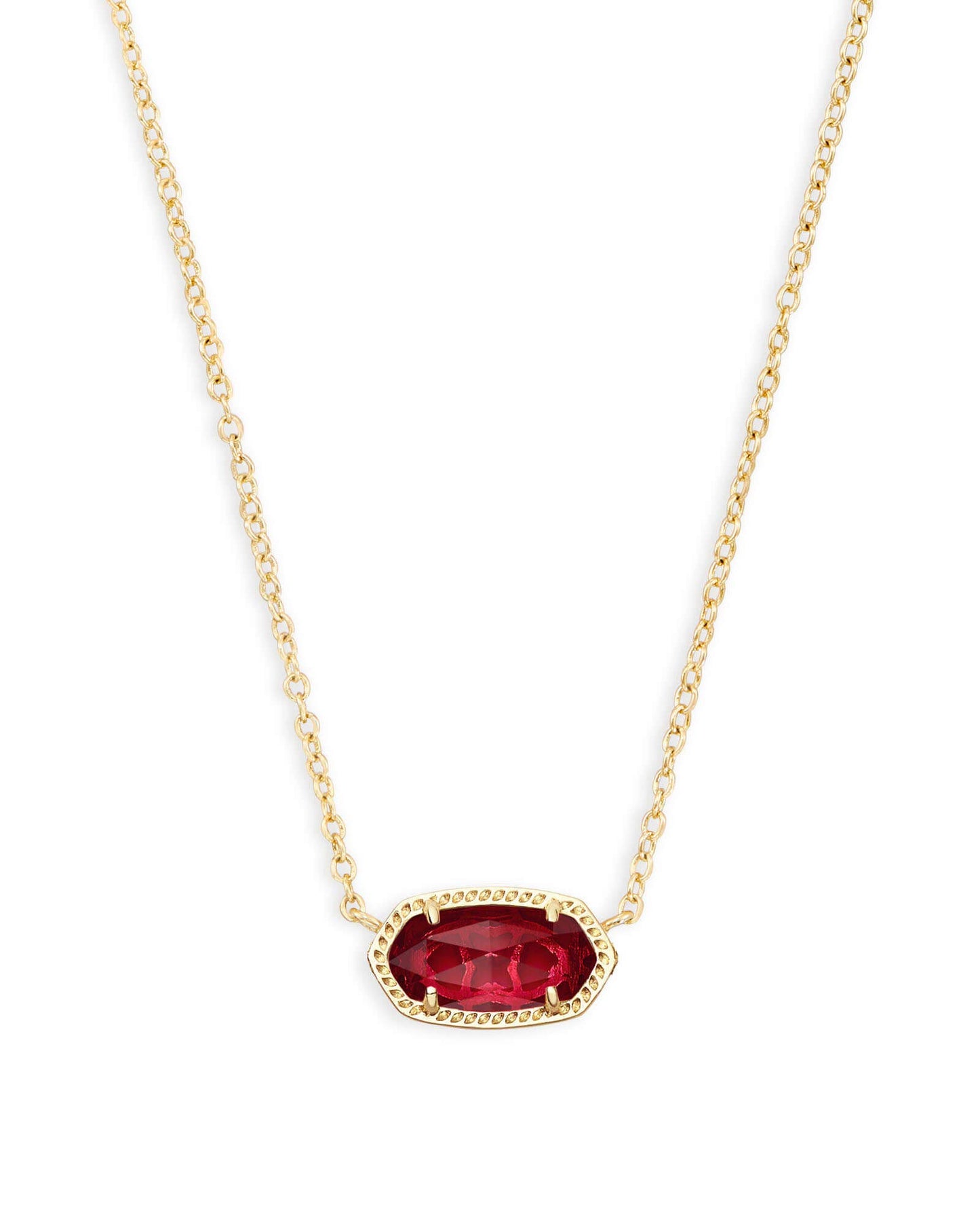 Kendra Scott Elisa Pendant Necklace - 14k Gold Plated Delicate Fashion Jewelry for Women GOLD - BERRY CLEAR GLASS