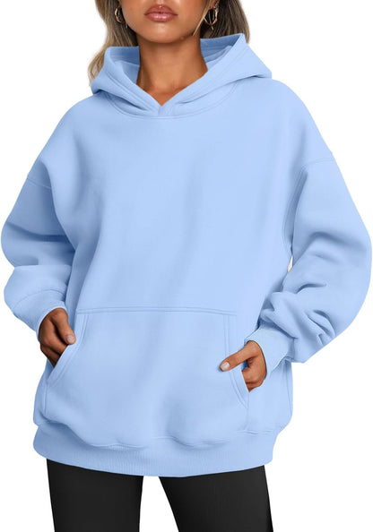 Women's Oversized Hoodie Fleece Pullover Sweatshirt Winter Sweater Sky Blue