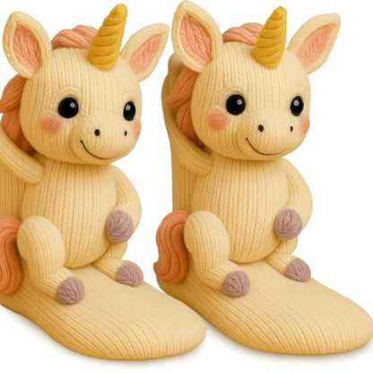 Cute Animal Socks for Women - Plush Long Stocking Socks with 3D Designs Unicorn