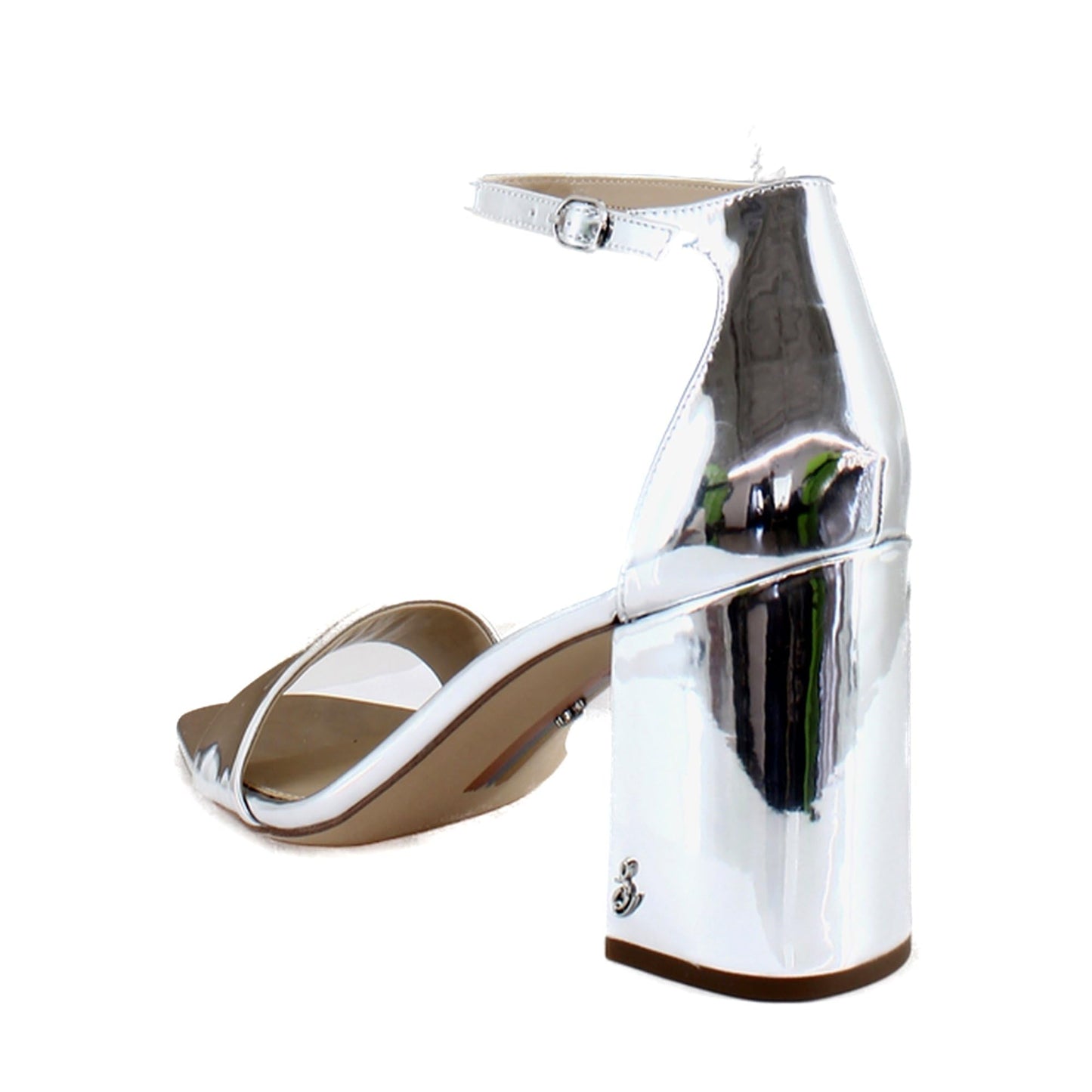 Sam Edelman Women's Daniella Heeled Sandal Soft Silver Specchio 9 Medium