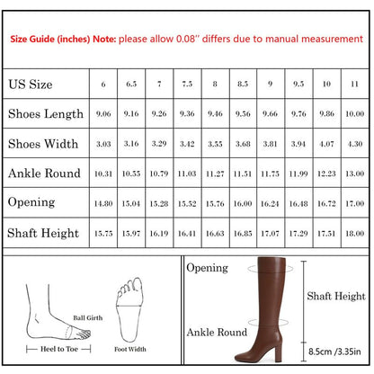 Modatope Knee High Boots for Women Chunky Heel Rounded Toe Womens Tall Boots