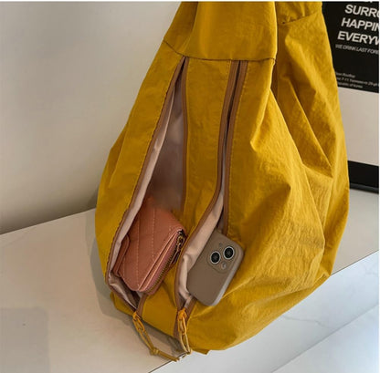 Women Slouchy Hobo Bag - Large Nylon Shoulder Crossbody Tote Handbag