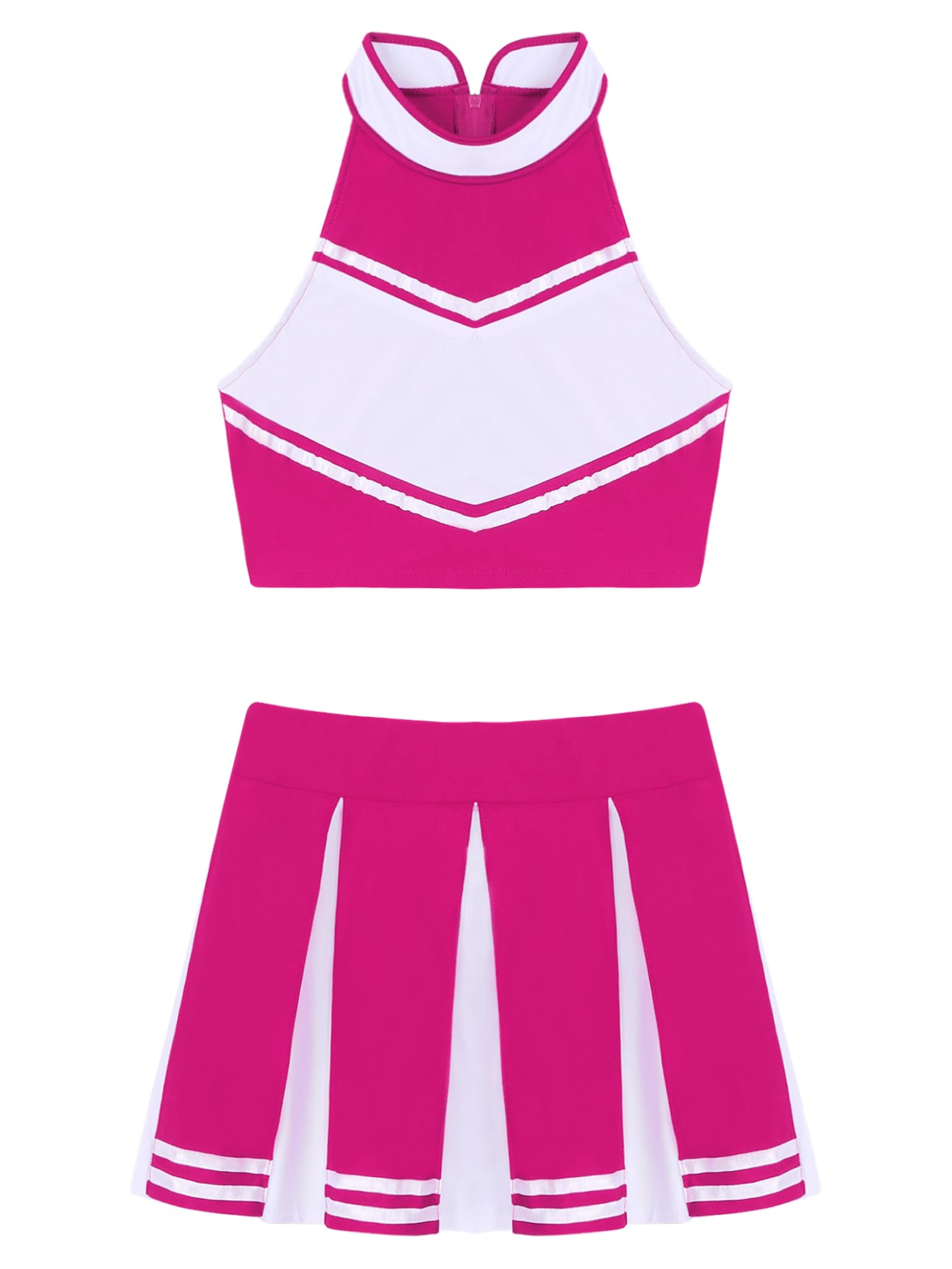 Cheerleader Costume - Women's Crop Top with Pleated Mini Skirt Uniform