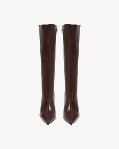 NEWBELLA Women's Suede Knee-High Boots - Sleek Design Stiletto Heel Boots for Daily Wear, Halloween, Christmas