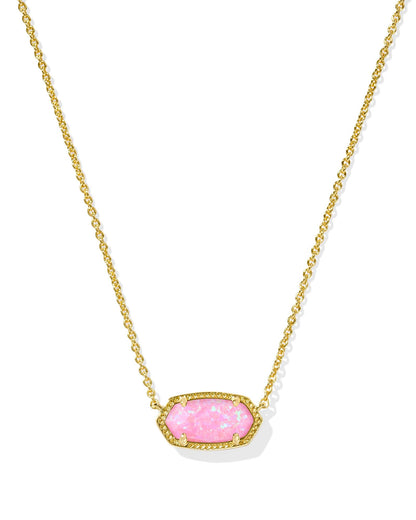 Kendra Scott Elisa Pendant Necklace - 14k Gold Plated Delicate Fashion Jewelry for Women GOLD - CARNATION KYOCERA OPAL