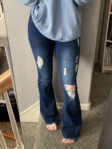 PEIHOT High Waisted Bell Bottom Jeans for Women 90s Ripped Stretchy Flare Jeans Wide Leg Bootcut Denim Pants 2025 Trendy