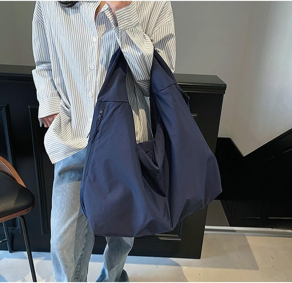 Women Slouchy Hobo Bag - Large Nylon Shoulder Crossbody Tote Handbag