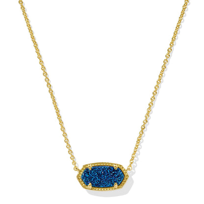 Kendra Scott Elisa Pendant Necklace - 14k Gold Plated Delicate Fashion Jewelry for Women GOLD - BLUE DRUSY