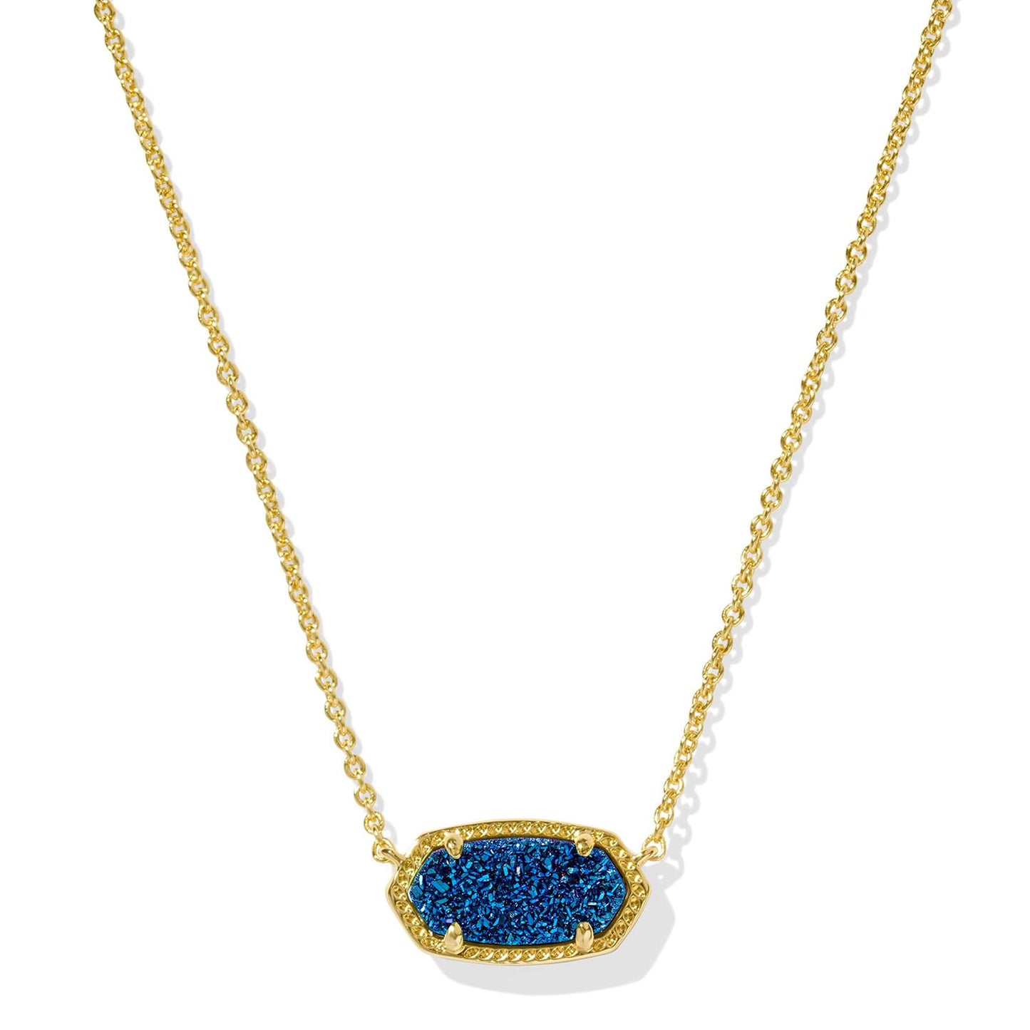 Kendra Scott Elisa Pendant Necklace - 14k Gold Plated Delicate Fashion Jewelry for Women GOLD - BLUE DRUSY