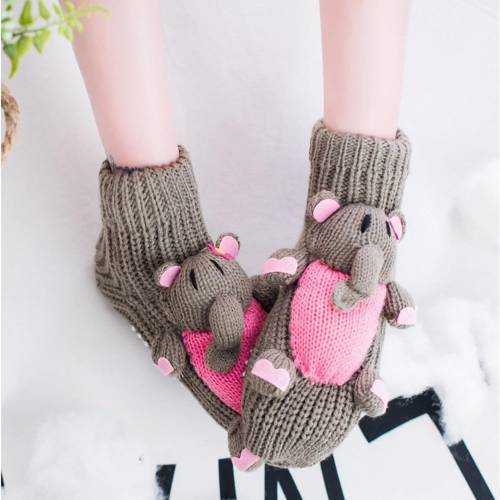 Cute Animal Socks for Women - Plush Long Stocking Socks with 3D Designs