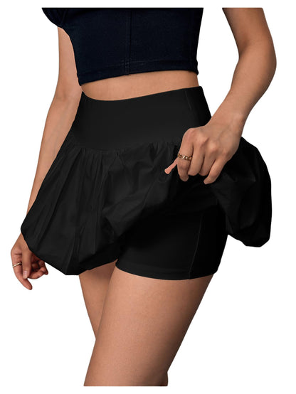 Bubble Skirt - Bubble Skort with Shorts Underneath - High Waisted Y2K Skirt Shorts for Women