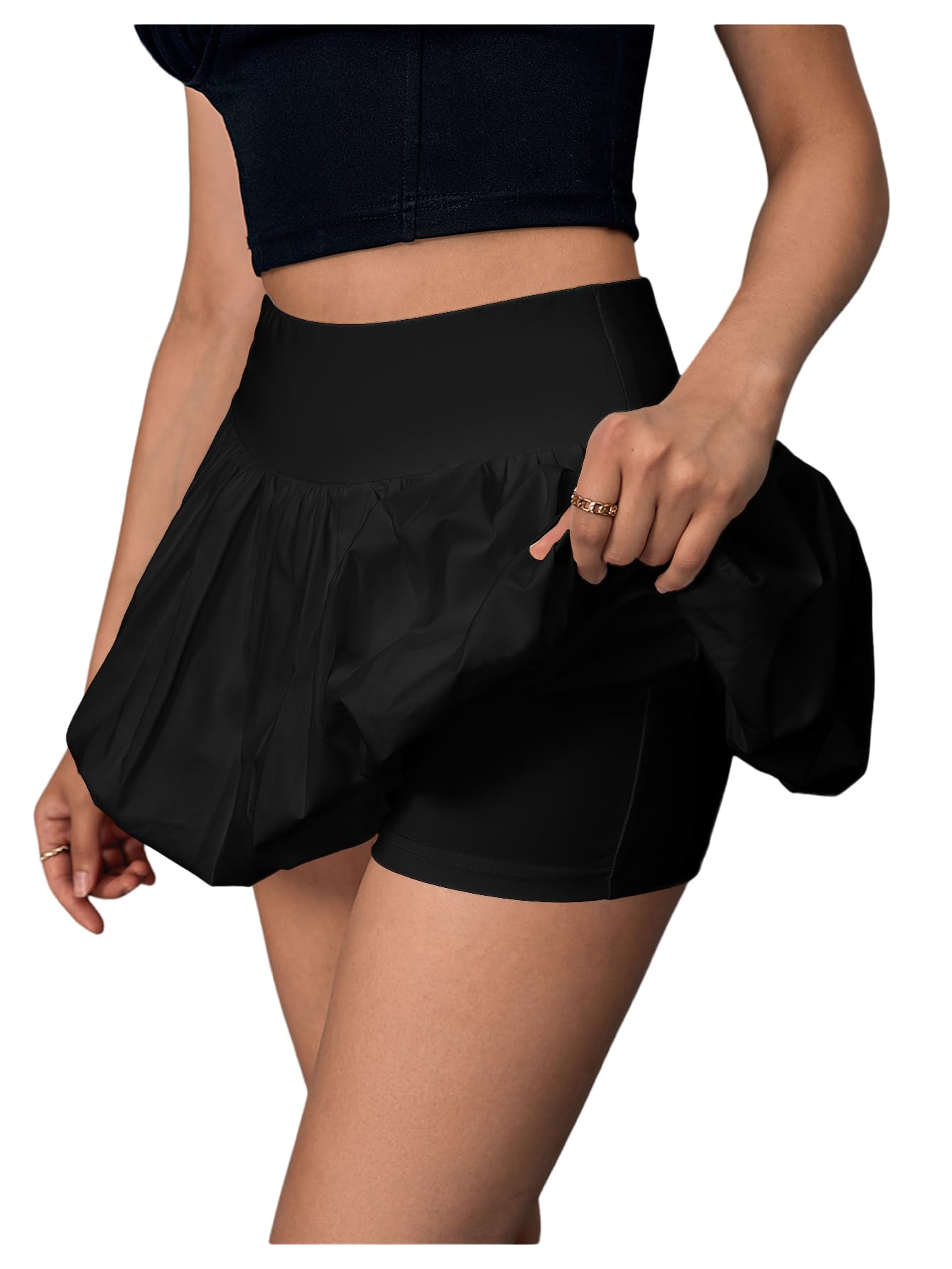 Bubble Skirt - Bubble Skort with Shorts Underneath - High Waisted Y2K Skirt Shorts for Women