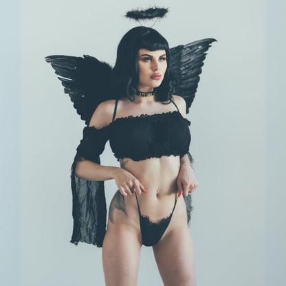 Angel Wings and Halo Costume Accessory Kit - 2 Piece Feathered Set