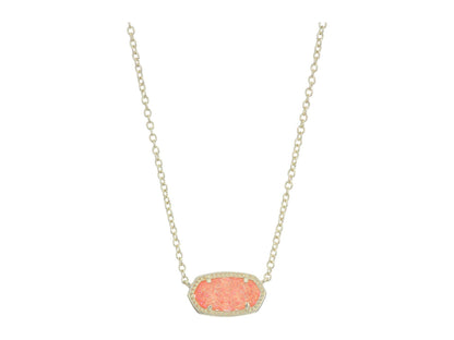 Kendra Scott Elisa Pendant Necklace - 14k Gold Plated Delicate Fashion Jewelry for Women GOLD - CORAL DRUSY