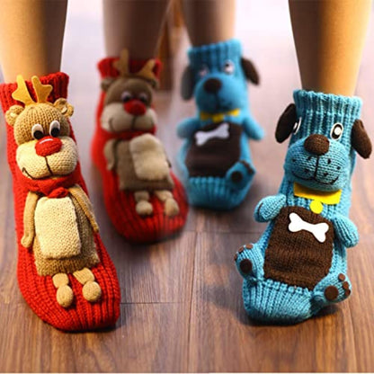 Cute Animal Socks for Women - Plush Long Stocking Socks with 3D Designs