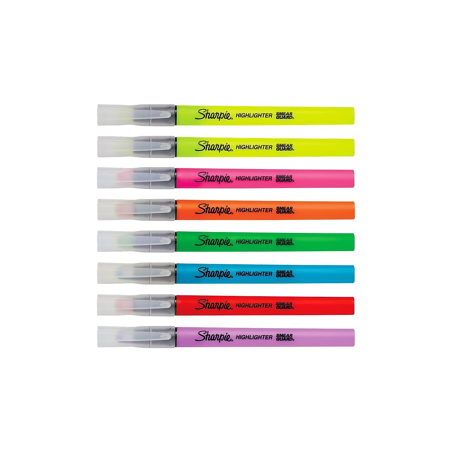 Sharpie Clear View Highlighters 8 Pack - Chisel Tip Assorted Fluorescent Colors School Office