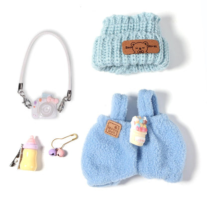 3 Piece Doll Clothes Set for 17cm Dolls - Handmade Crochet Outfit with Hat