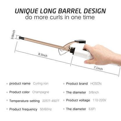 Professional Ceramic Tourmaline Curling Iron 3/4 Inch - Hair Curler with Heat Protection