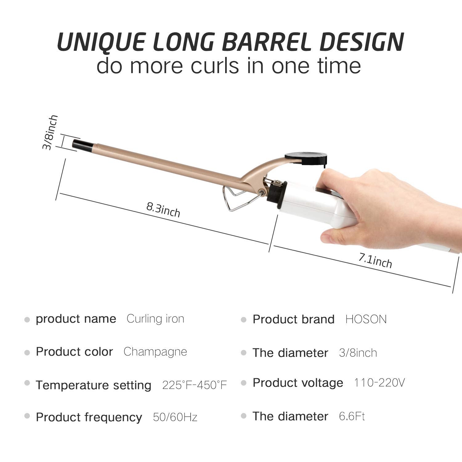 Professional Ceramic Tourmaline Curling Iron 3/4 Inch - Hair Curler with Heat Protection