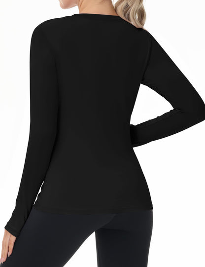 Women's UPF 50+ Sun Protection Long Sleeve Shirt - Athletic Rash Guard with Thumb Holes