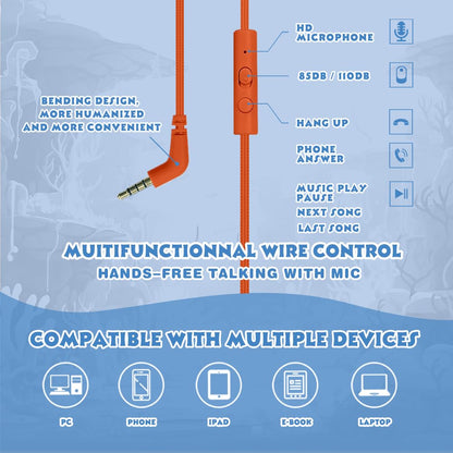 Kids Headphones Volume Limited 85/94dB - Wired Over-Ear Foldable Headset with Microphone Pink