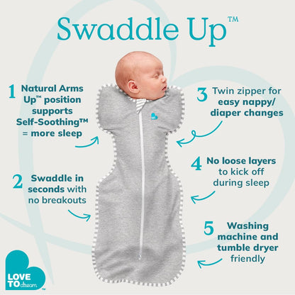 Baby Swaddle Sleep Sack Arms Up Newborn 8-13lbs Self-Soothing Swaddle