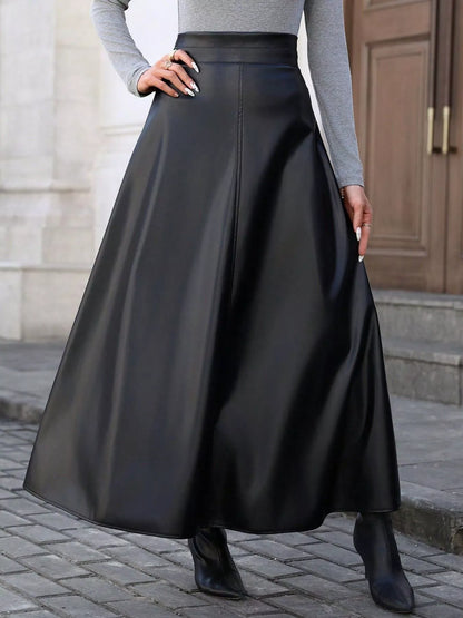 Leather A-Line Skirt