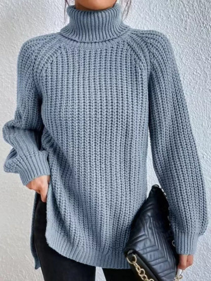 Full Size Turtleneck Long Sleeve Sweater Plus Size