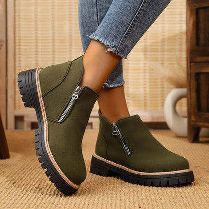 Ankle Boots with Zipper Accent