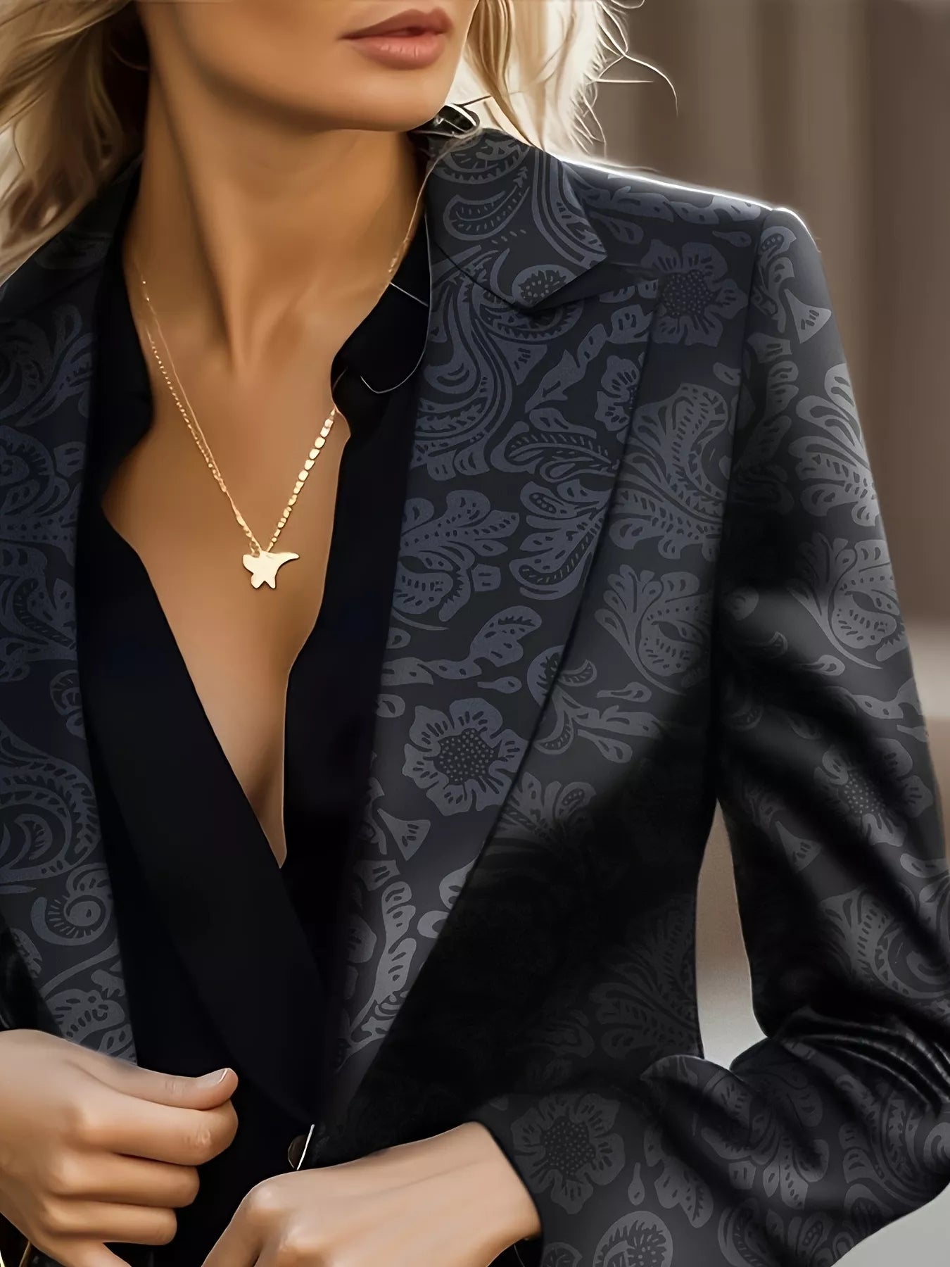 Lapel Collar Slim Fit Blazer