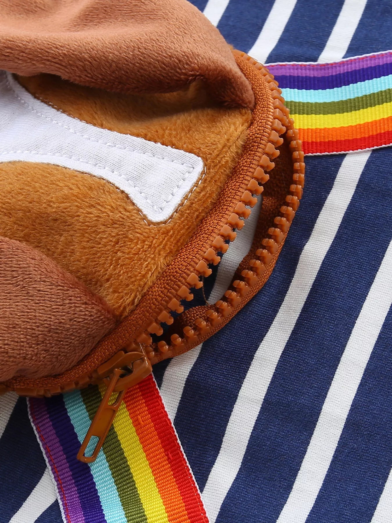 Children's Dog Striped Long Sleeve Dress