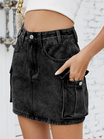 Cargo Denim Skirt