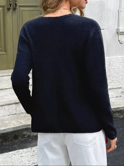 Double-Breasted Knit Cardigan