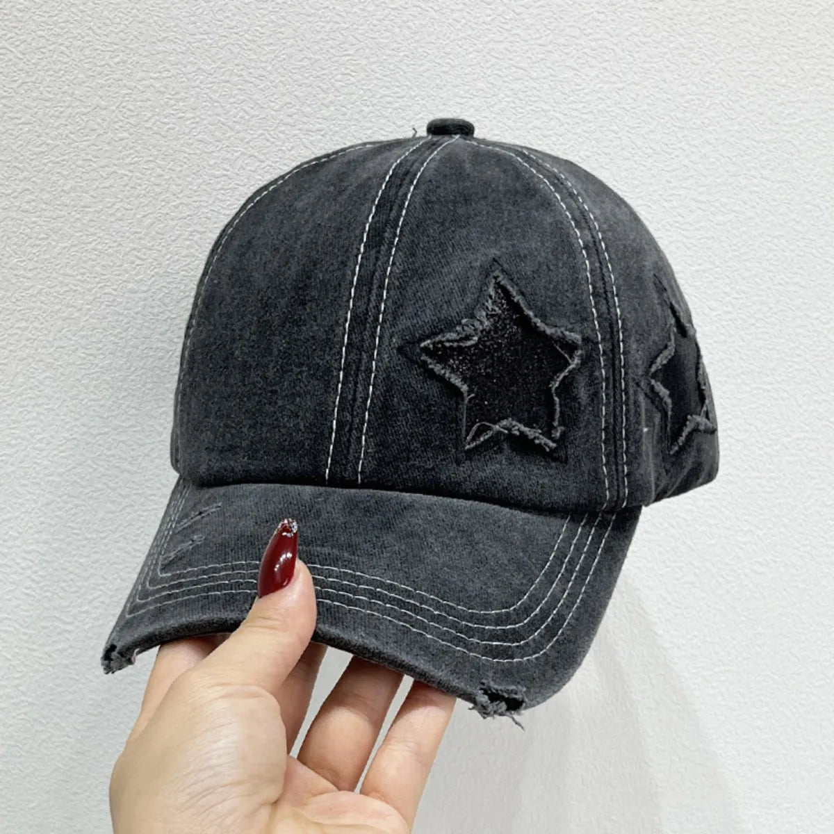 Star Adjustable Baseball Cap Black One Size
