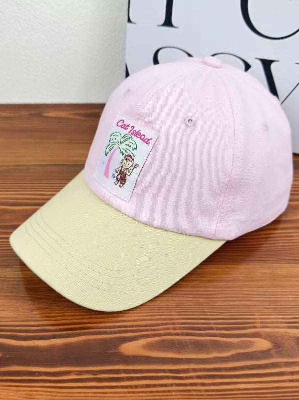 Applique Adjustable Baseball Cap Pink One Size