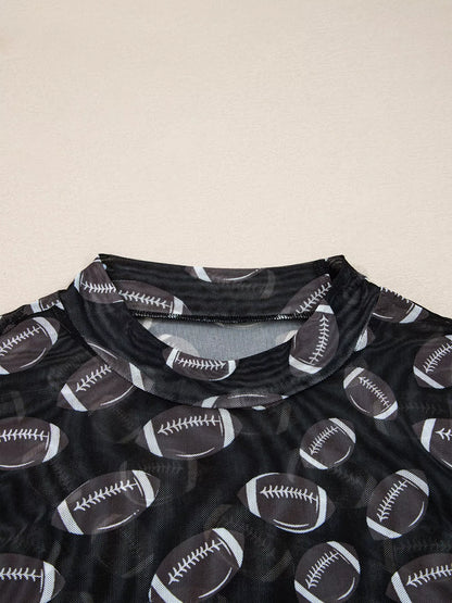 Game Day Mesh Sheer Long Sleeve Top