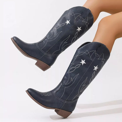 Western Star Embroidered Cowboy Boots