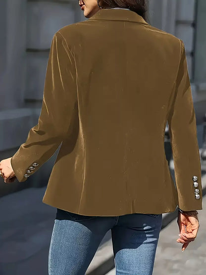 One Button Long Sleeve Blazer