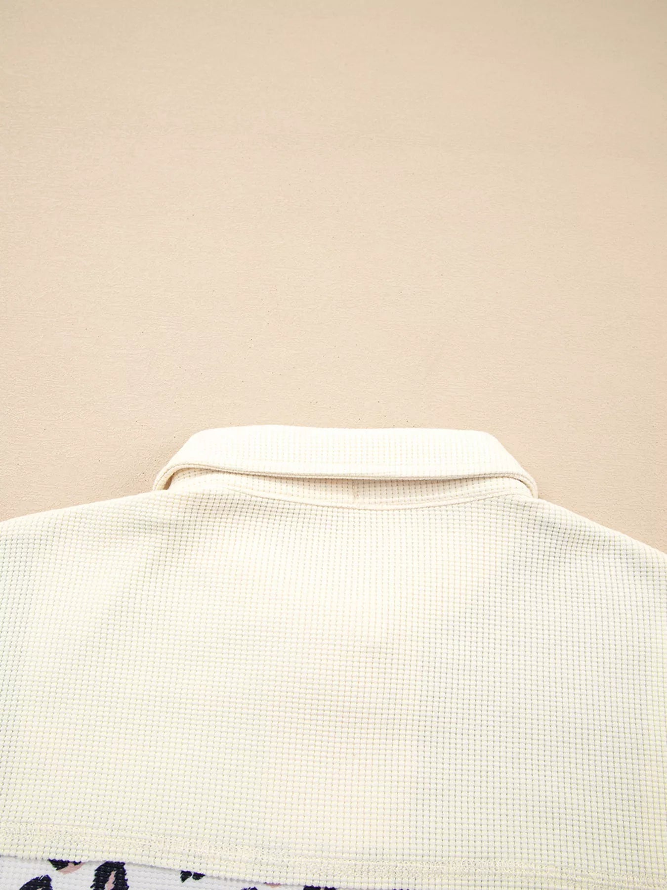 Leopard Waffle Quilted Patchwork Button Front Jacket