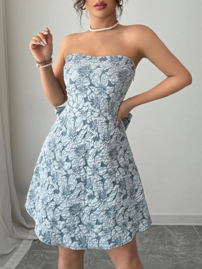 Bow Back Tube Mini Dress