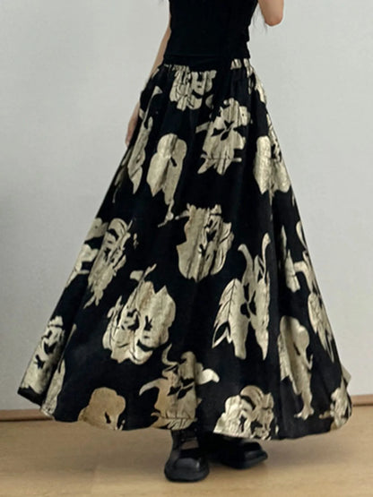 Printed Wide Leg Skirt