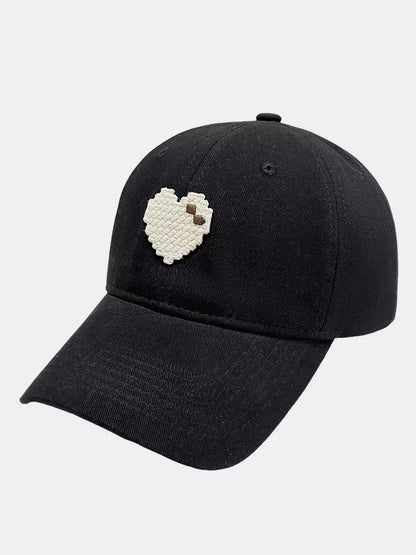 Heart Adjustable Baseball Cap Black One Size