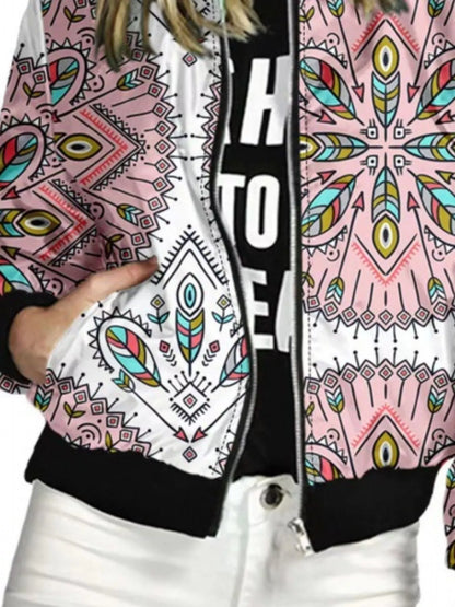 Zip Up Printed Jacket