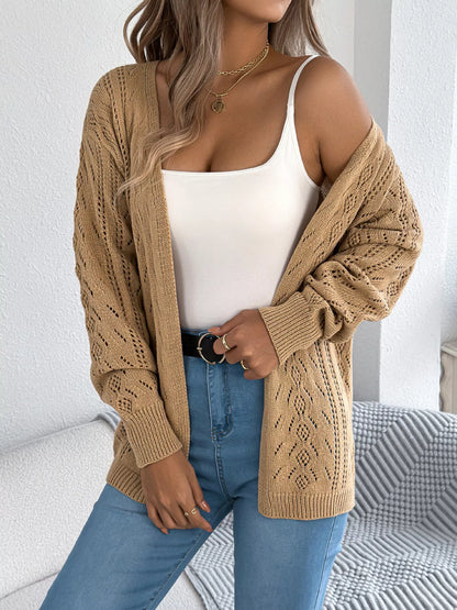 Openwork Open Front Cardigan