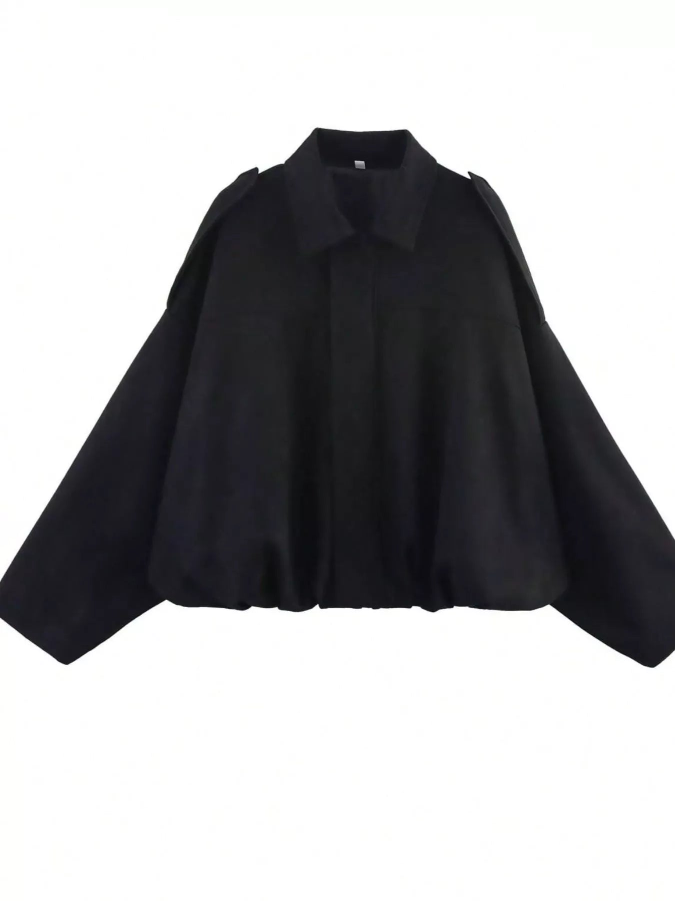 Zip Up Oversized Jacket Black