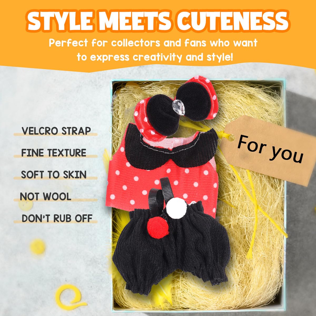 3 Piece Doll Clothes Set for 17cm Dolls - Handmade Crochet Outfit with Hat