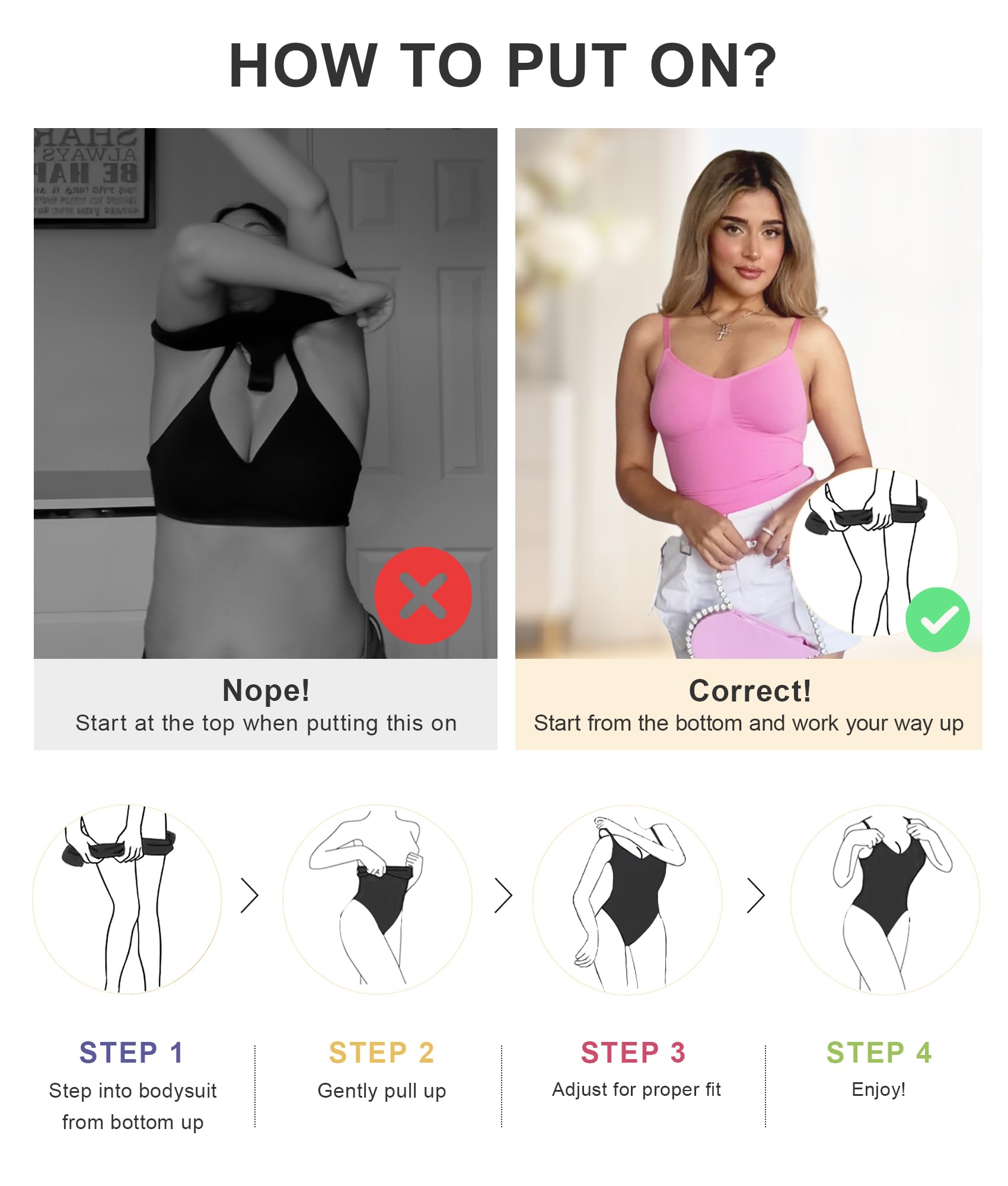 Women's Shapewear Bodysuit Tummy Control Seamless Body Shaper