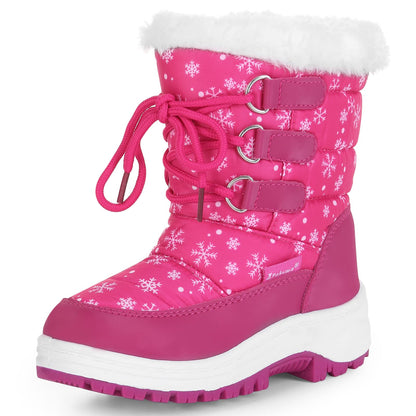 Apakowa Kids Girls Insulated Fur Winter Warm Snow Boots (Toddler/Little Kid)