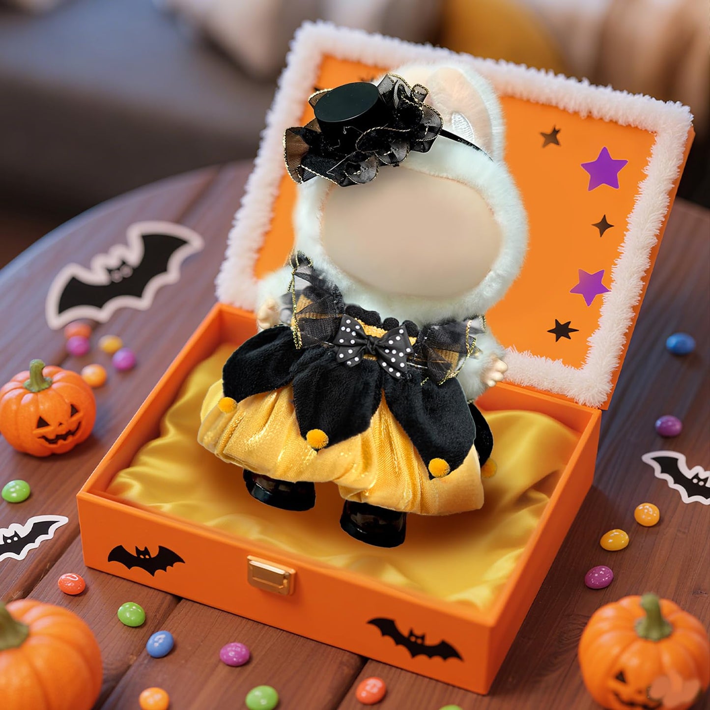 3 Piece Handmade Crochet Outfit for 17cm Dolls - Heart Sweater Hat & Bag Set